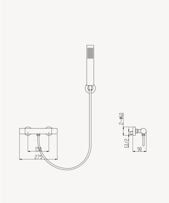 Miscelatore termostatico per doccia Gold - Corbeau