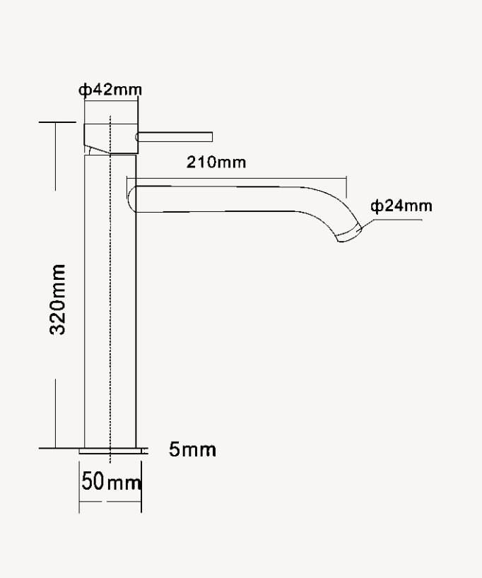 Miscelatore lavabo con bocca lunga - Corbeau