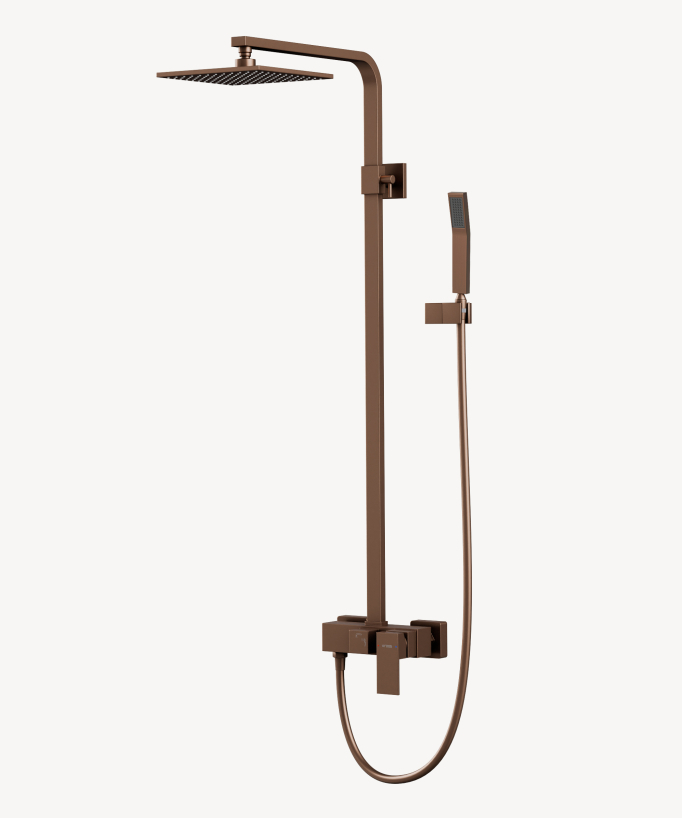 Colonna doccia miscelatore Oro rosa spazzolato - Sirius