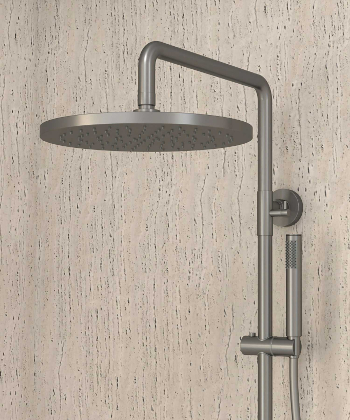 Colonna doccia termostatica tonda Metallo canna di fucile - Corbeau