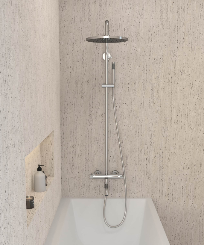 Colonna doccia e vasca termostatica Cromo - Corbeau