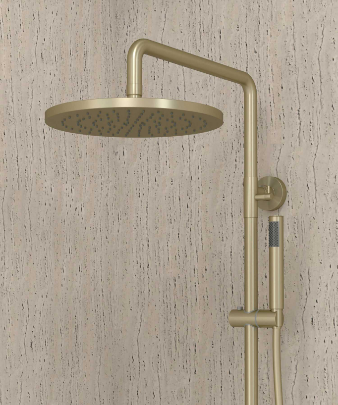 Colonna doccia e vasca termostatica Oro spazzolato - Corbeau