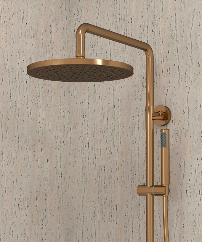 Colonna doccia e vasca termostatica oro rosa - Corbeau