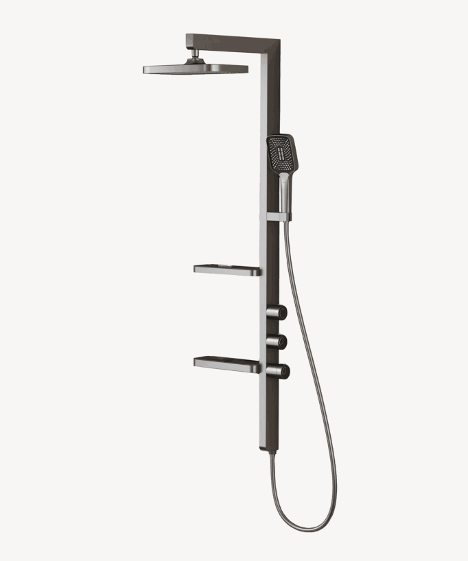 Colonna doccia termostatica di design - Gun métal - small