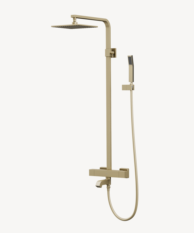 Colonna bagno-doccia termostatica Oro spazzolato - Sirius