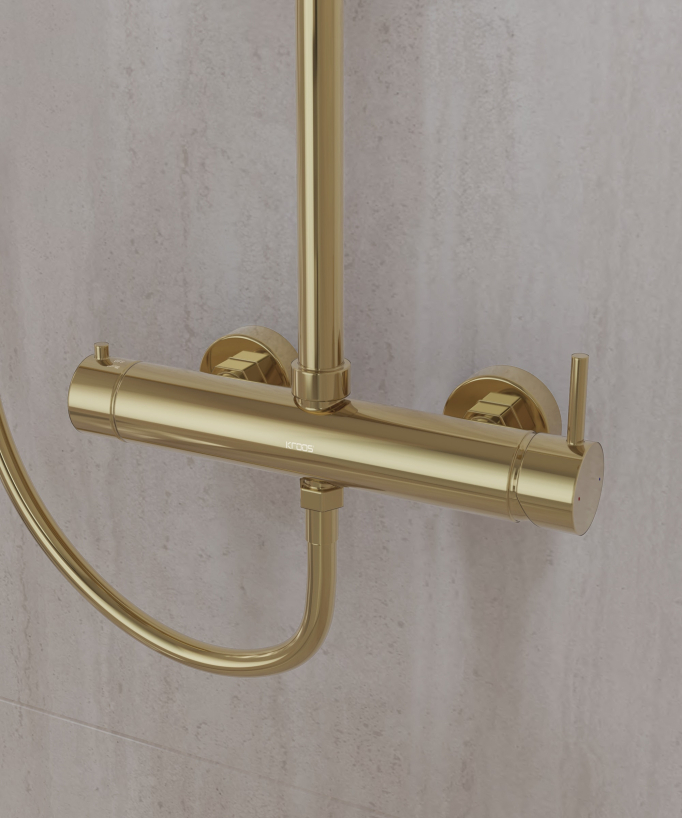 Colonna doccia miscelatore meccanico murale Oro - Corbeau