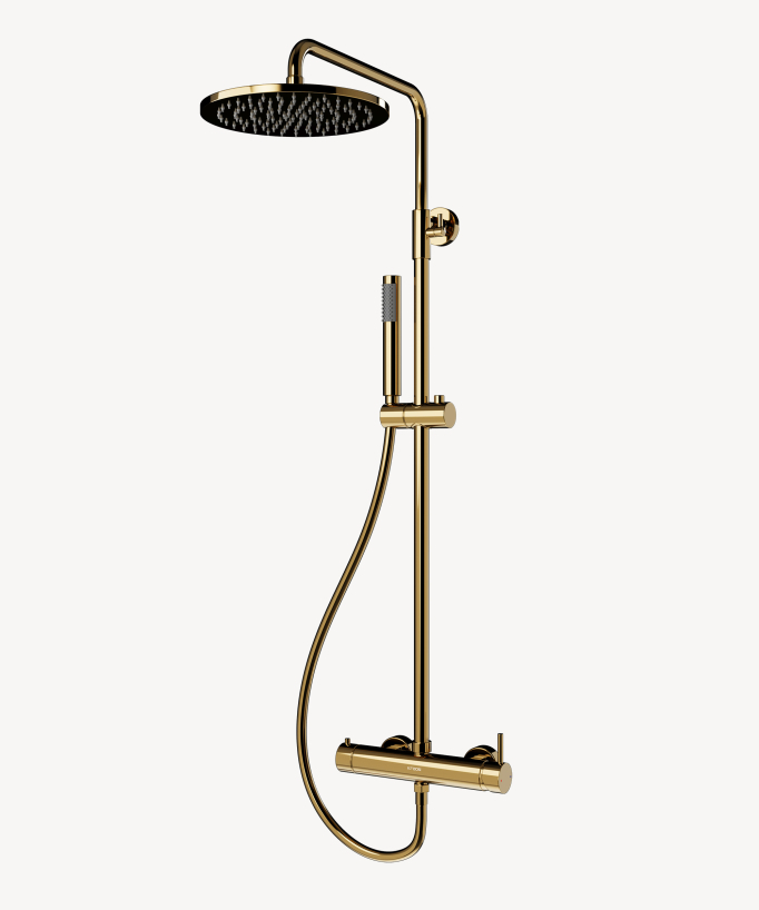 Colonna doccia miscelatore meccanico murale Oro - Corbeau