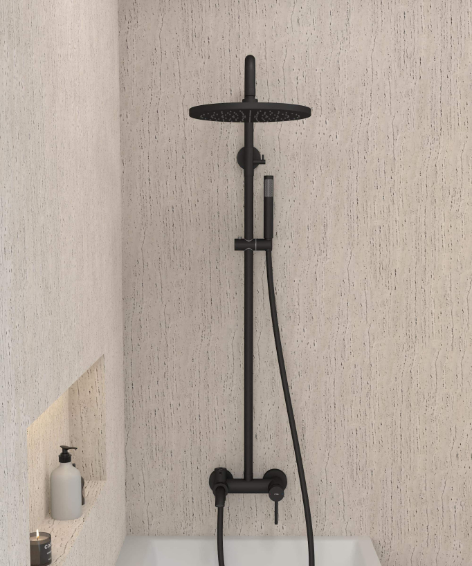 Colonna doccia e vasca nera - Corbeau