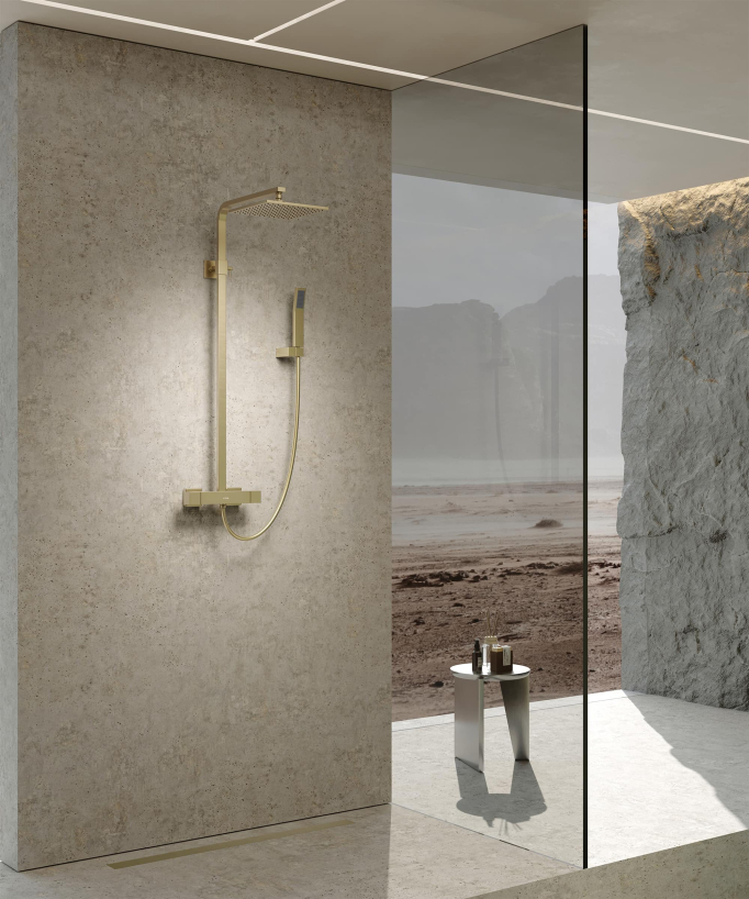 Colonna doccia termostatica - oro spazzolato - Sirius