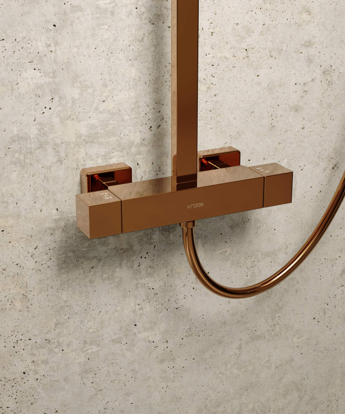 Colonna doccia termostatica oro rosa - Sirius