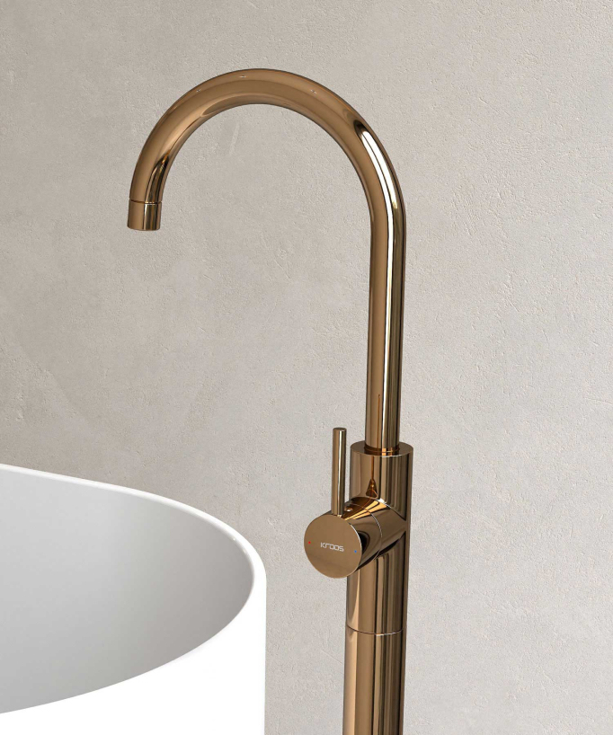 Rubinetto miscelatore vasca monocolonna oro rosa - Corbeau