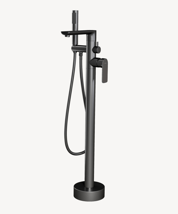 Rubinetto vasca da pavimento gunmetal - Nunki