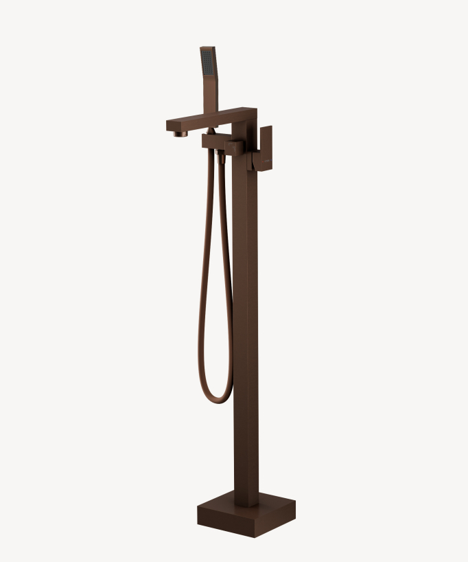 Miscelatore vasca-doccia monocolonna oro rosa spazzolato - Sirius