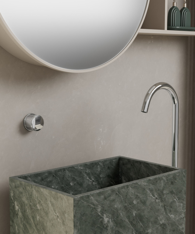 Miscelatore lavabo monocolonna senza regolazione portata Cromato - Leros