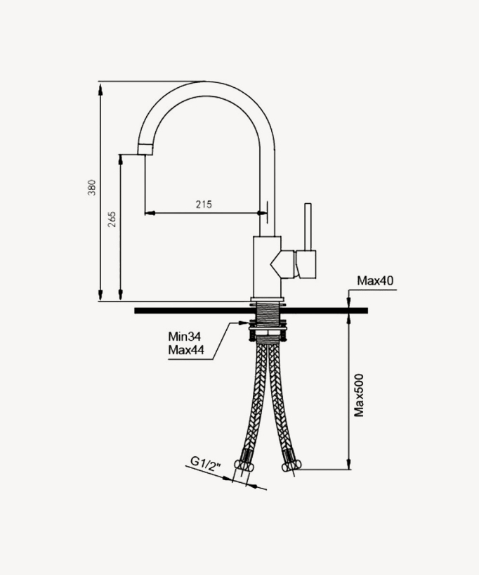 Miscelatore lavello Oro rosa - Corbeau
