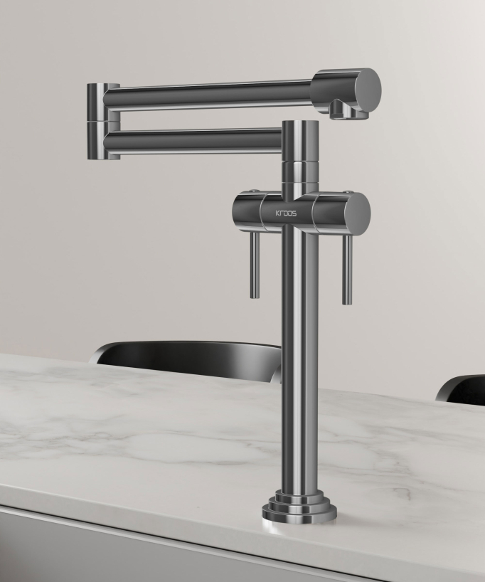 Rubinetto cucina stile retrò - cromato