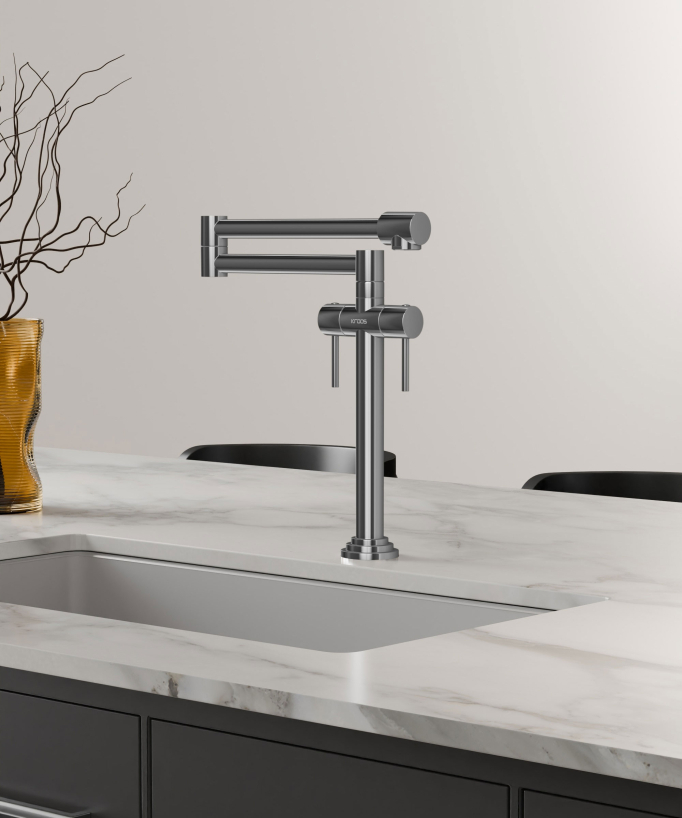 Rubinetto cucina stile retrò - cromato