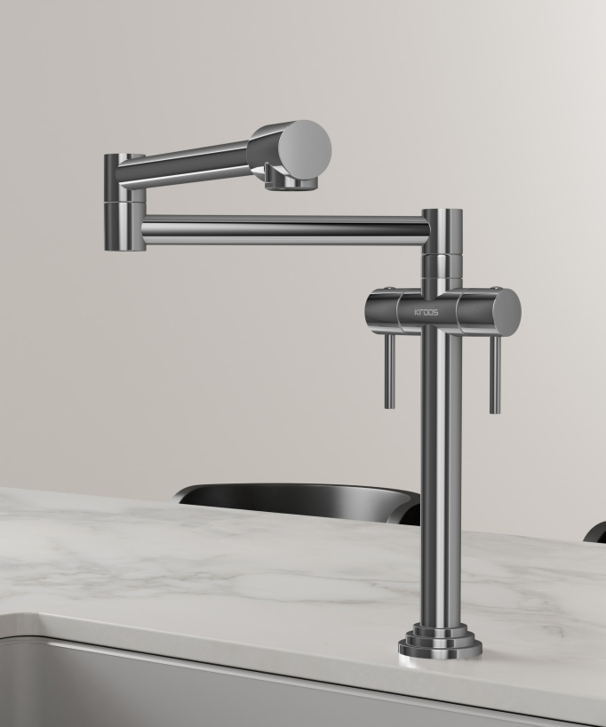 Rubinetto cucina stile retrò - cromato