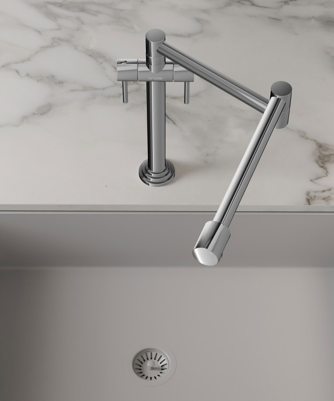 Rubinetto cucina stile retrò - cromato