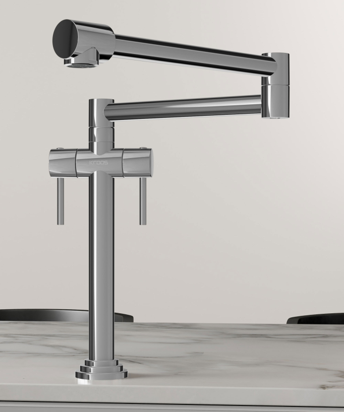 Rubinetto cucina stile retrò - cromato