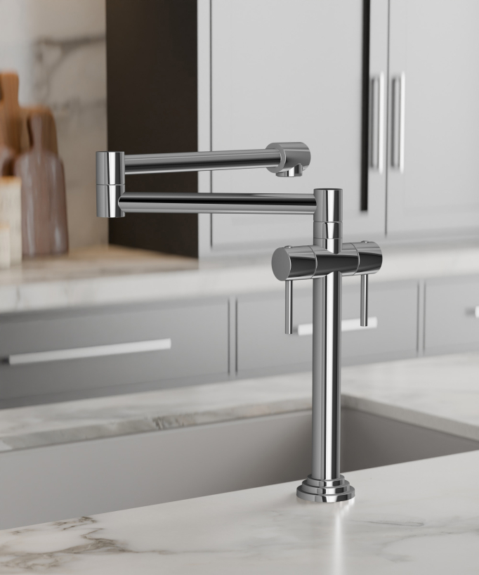 Rubinetto cucina stile retrò - cromato