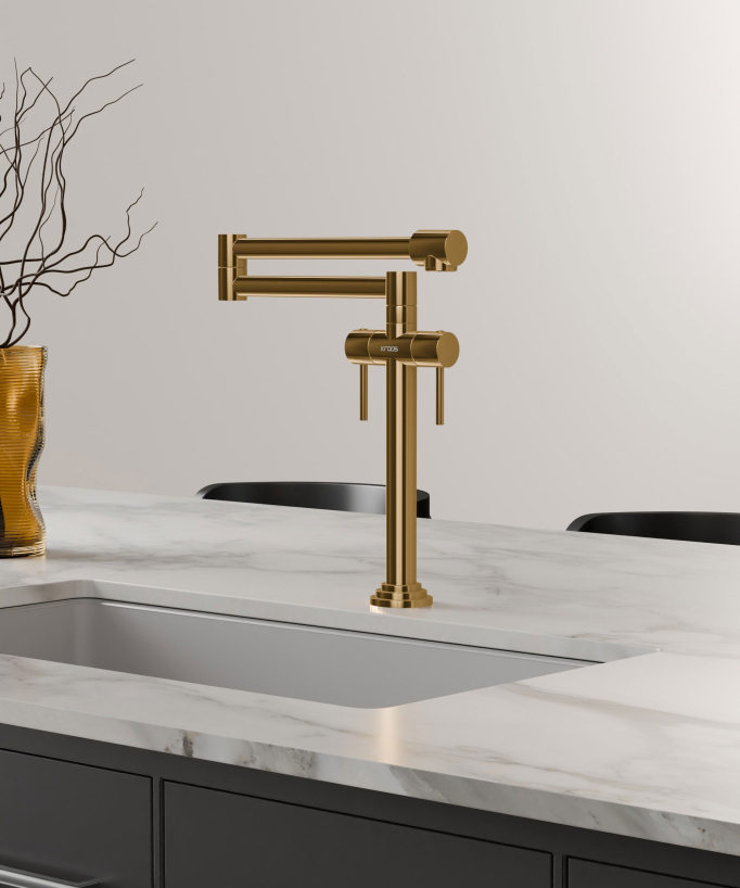 Rubinetto cucina stile retrò - dorato