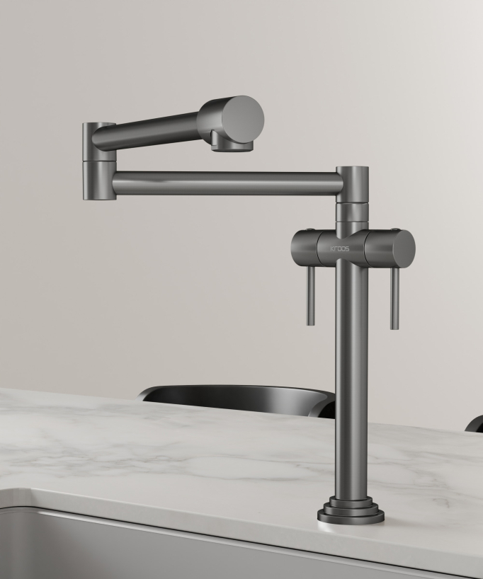Rubinetto cucina stile retrò - nichel spazzolato