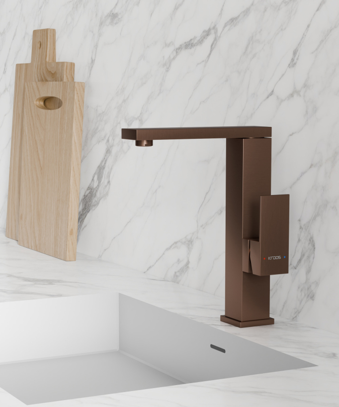 Rubinetto miscelatore cucina Oro rosa spazzolato - Sirius