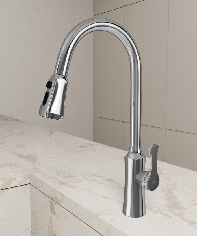 Rubinetto miscelatore lavello cromato - Beata - small