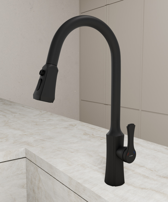 Rubinetto miscelatore lavello nero ramato - Beata
