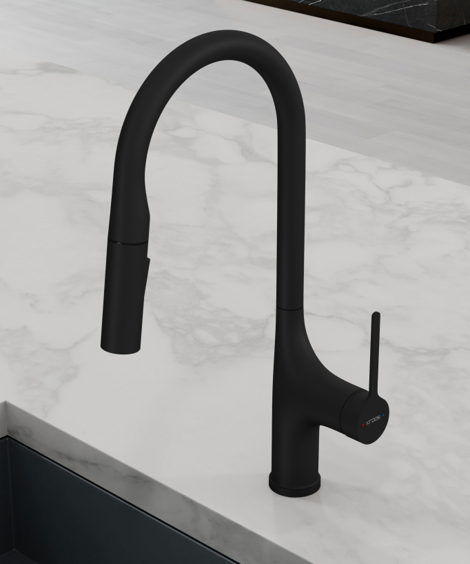 Rubinetto miscelatore cucina contemporaneo - nero