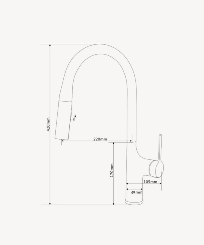 Rubinetto miscelatore cucina contemporaneo - nero