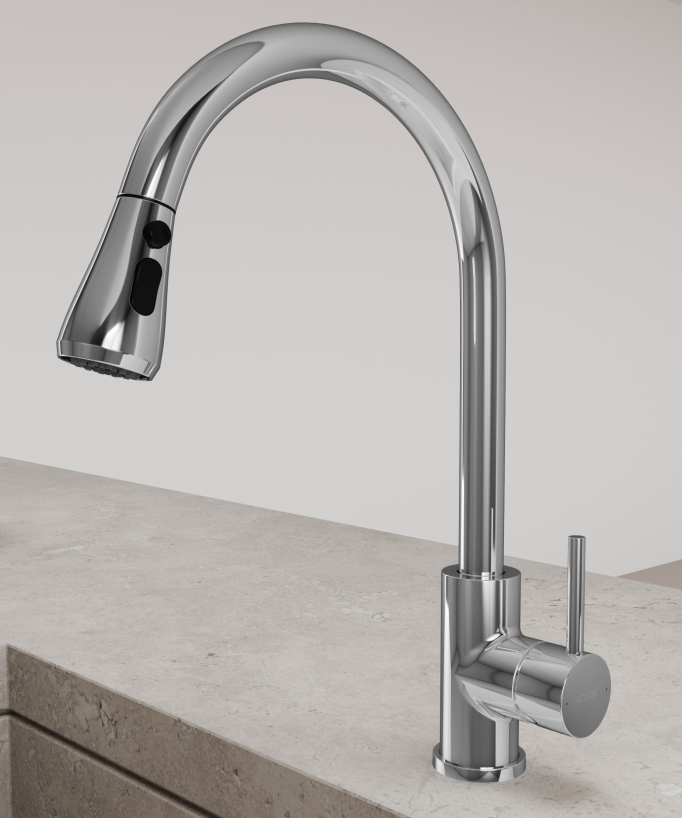 Rubinetto miscelatore cucina con doccetta estraibile - cromato - small