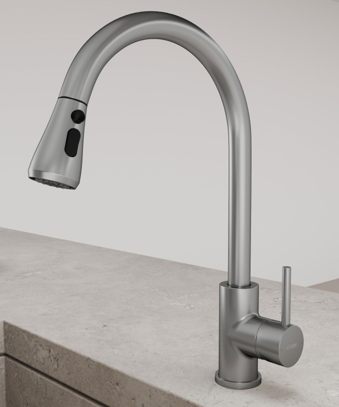 Rubinetto miscelatore cucina con doccetta estraibile - nichel spazzolato - small