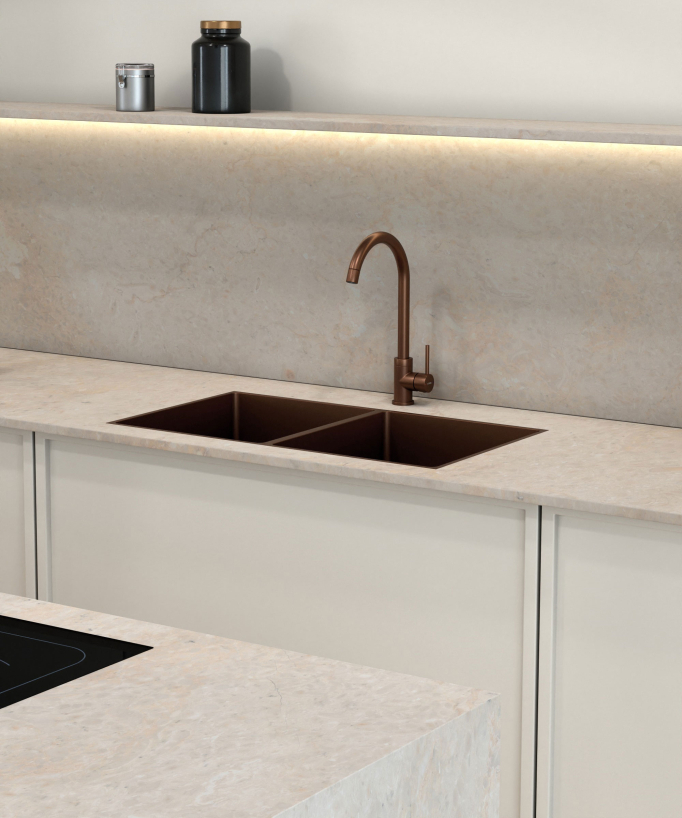 Miscelatore cucina oro rosa spazzolato - Corbeau