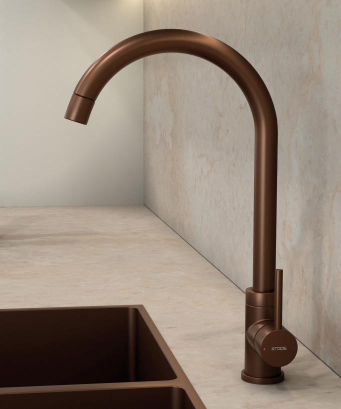 Miscelatore cucina oro rosa spazzolato - Corbeau