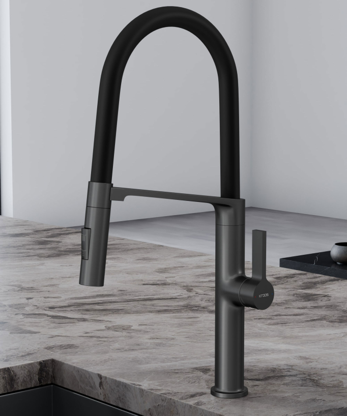 Miscelatore lavello moderno con doccetta - Gunmetal