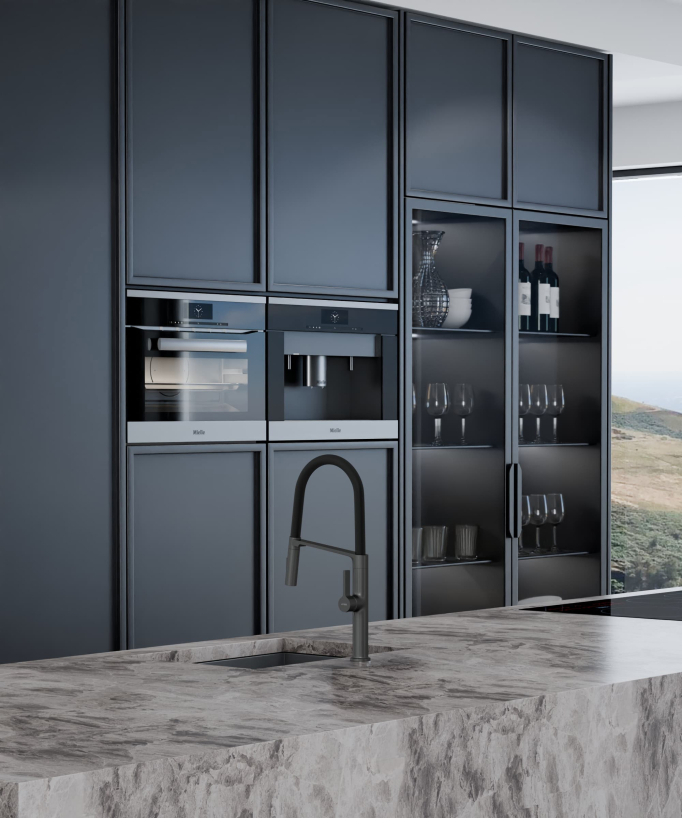 Miscelatore lavello moderno con doccetta - Gunmetal
