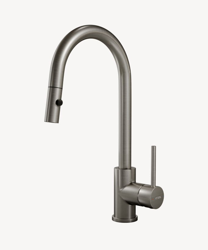 Miscelatore cucina con doccetta Nickel spazzolato - Corbeau