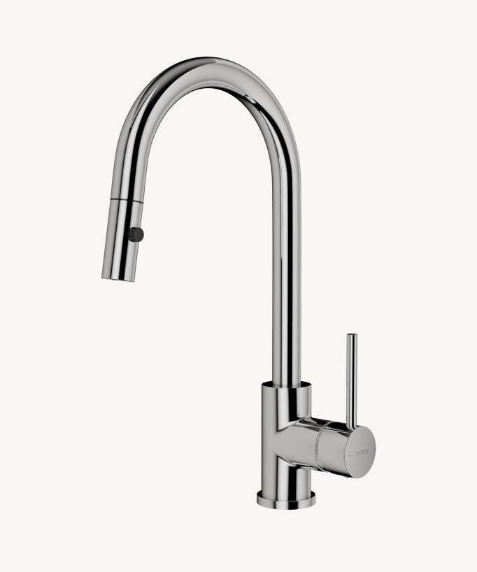 Miscelatore cucina moderno con doccetta - cromato - Corbeau