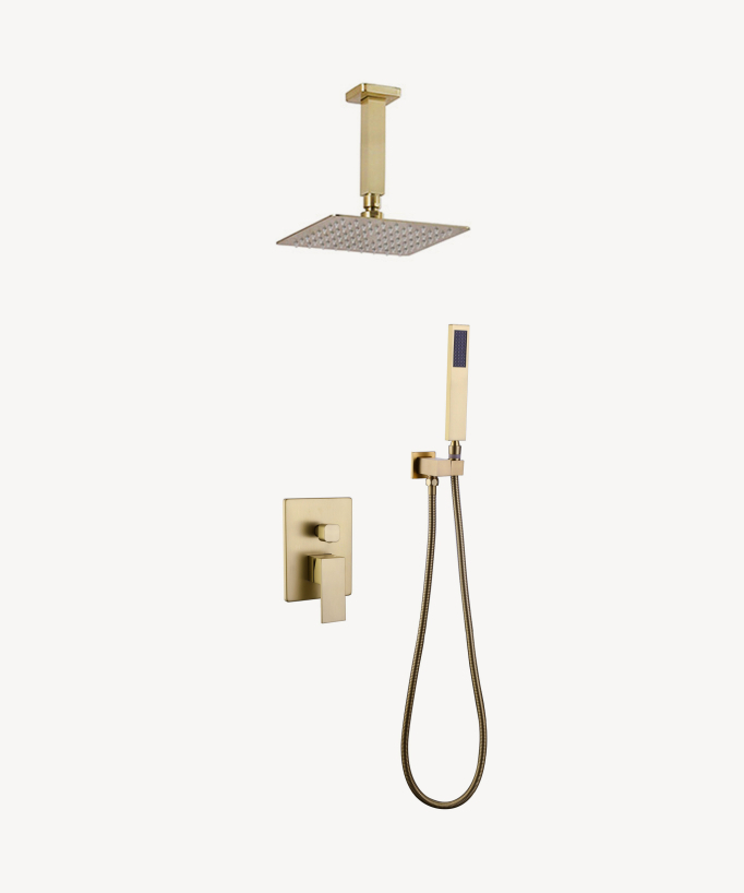 Miscelatore per doccia a soffitto in oro spazzolato - Sirius - small