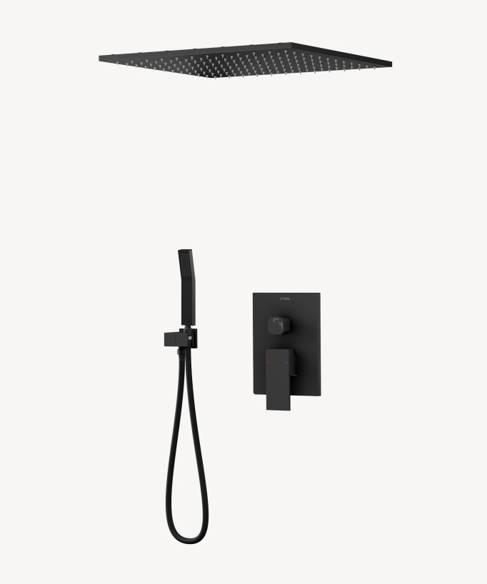 Gruppo doccia a soffitto nero - Sirius