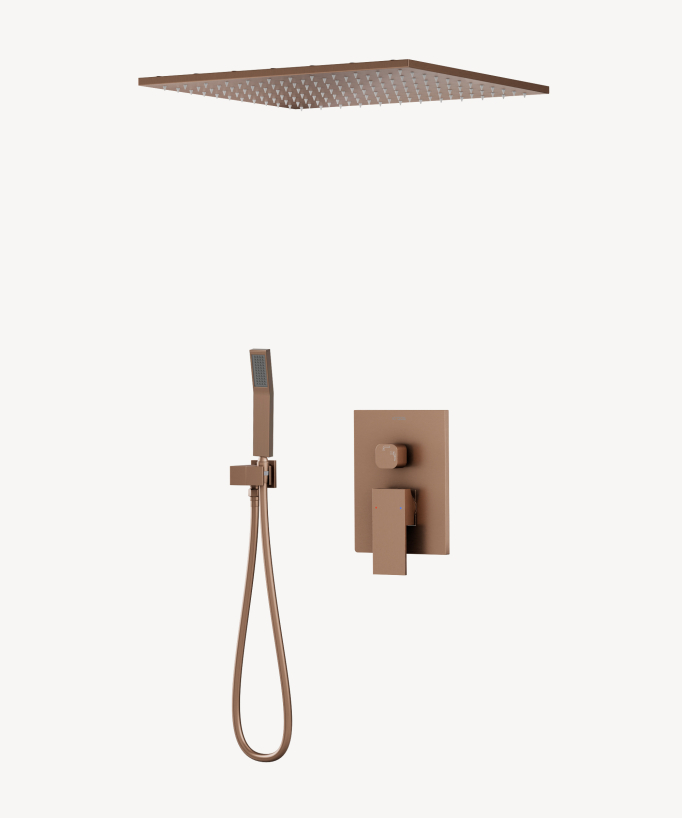 Pannello doccia a soffitto Oro rosa spazzolato - Sirius