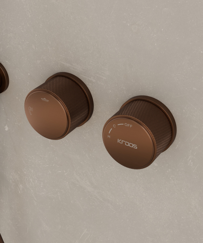Pacchetto doccia da incasso Oro rosa spazzolato - Leros