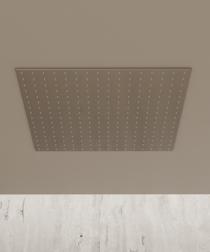 Sistema doccia termostatico a soffitto con getti nascosti 500 mm - Nickel spazzolato