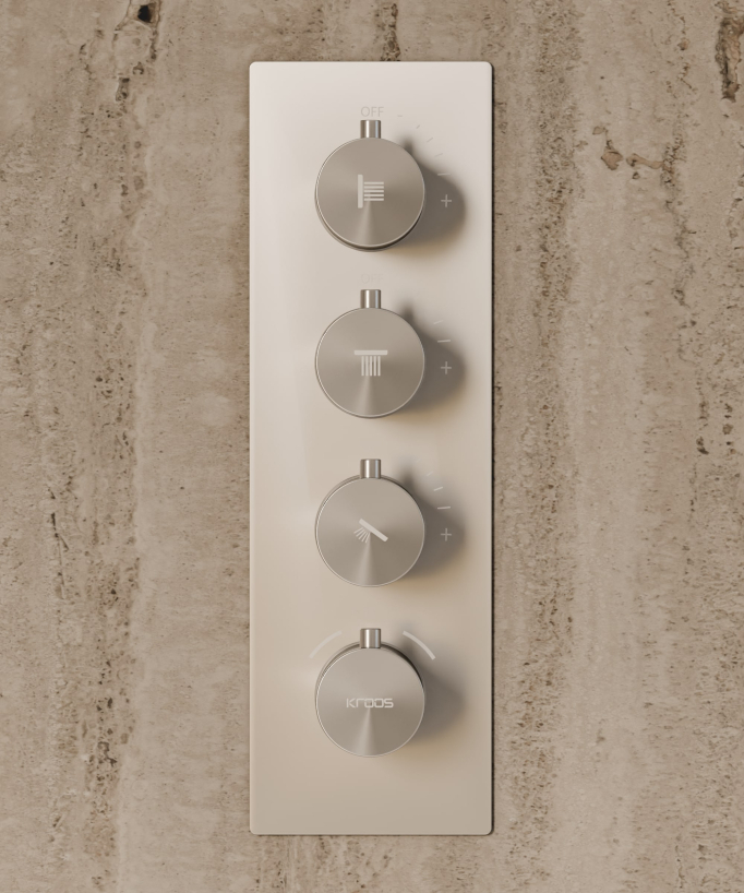 Sistema doccia termostatico a soffitto con getti nascosti 500 mm - Nickel spazzolato