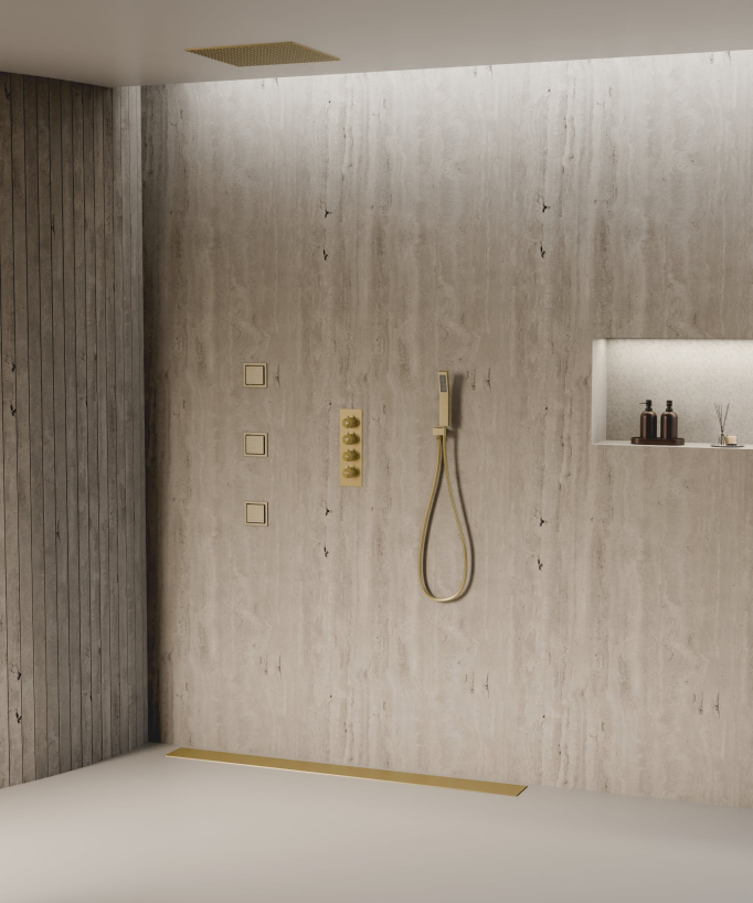 Sistema doccia termostatico a soffitto - 500 mm