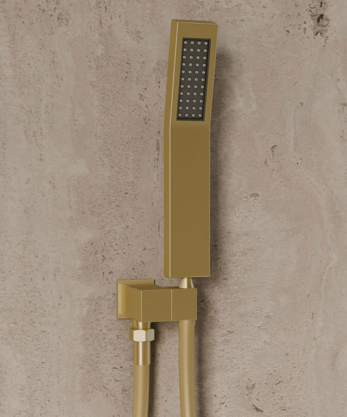 Sistema doccia termostatico a soffitto - Oro spazzolato