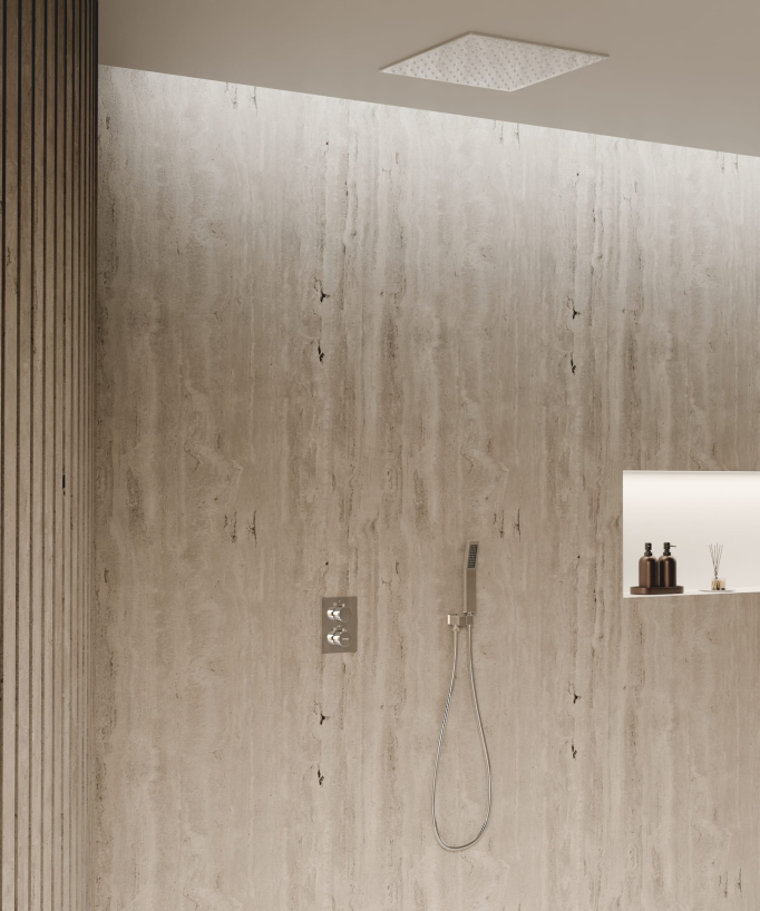 Sistema doccia termostatico a soffitto