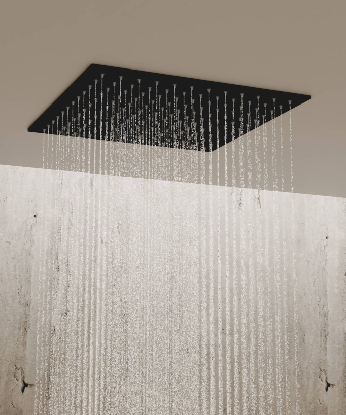 Sistema doccia termostatico a soffitto - Nero